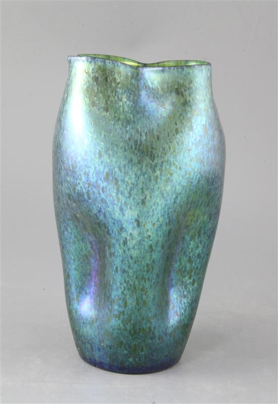 A large Loetz Creta Papillon glass vase, height 26cm